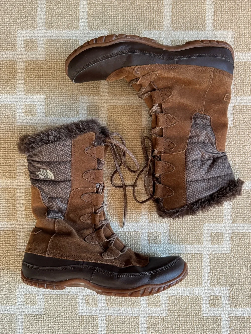 The North Face Nuptse Purna Waterproof Insulated Winter Boots Brown Size 9.5